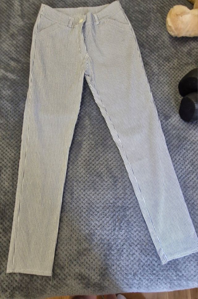 Pantalones rayas azul marino-blanco