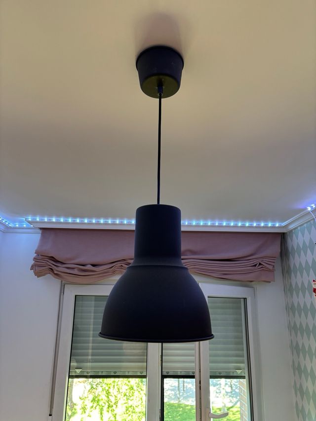 Lampara techo ikea negra metal negro