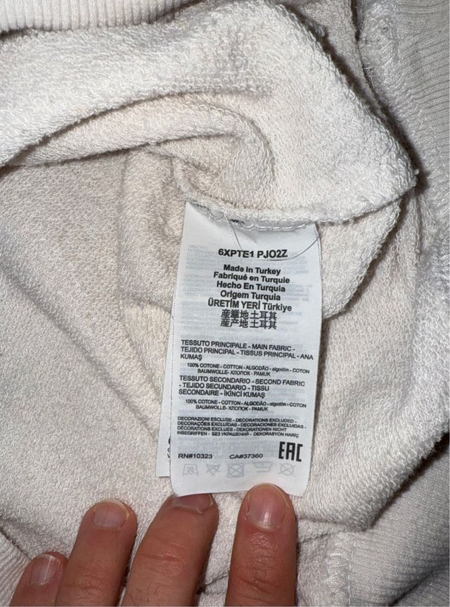 Felpa senza cappuccio Armani Jeans bianca