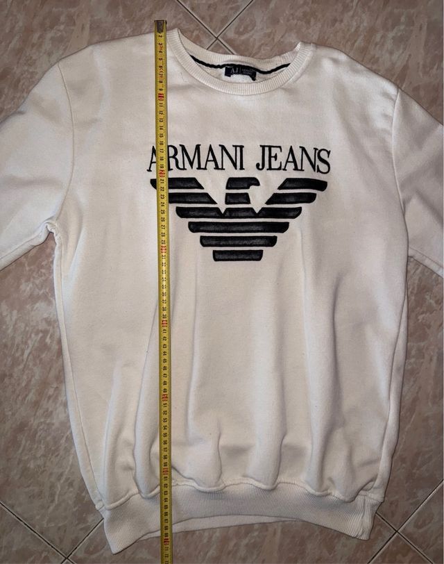 Felpa senza cappuccio Armani Jeans bianca