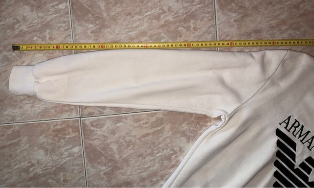 Felpa senza cappuccio Armani Jeans bianca