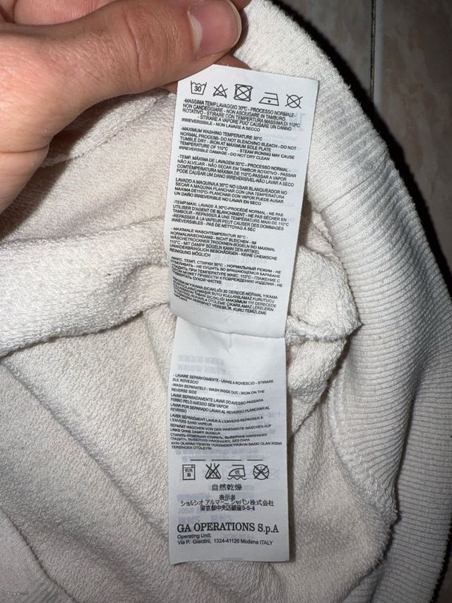 Felpa senza cappuccio Armani Jeans bianca