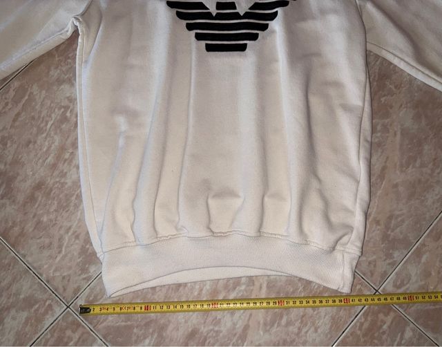 Felpa senza cappuccio Armani Jeans bianca