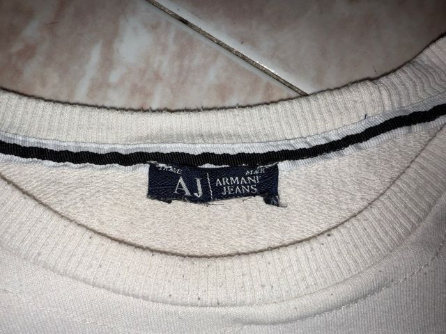 Felpa senza cappuccio Armani Jeans bianca