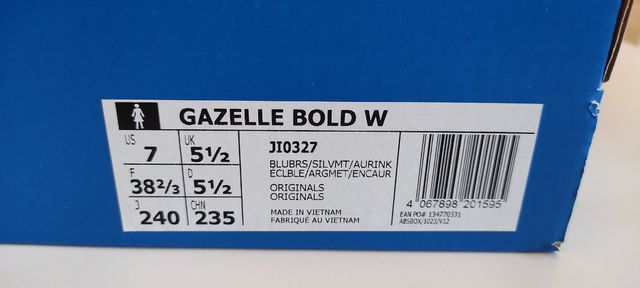 Adidas Gazelle Bold W - Azuis - Novas