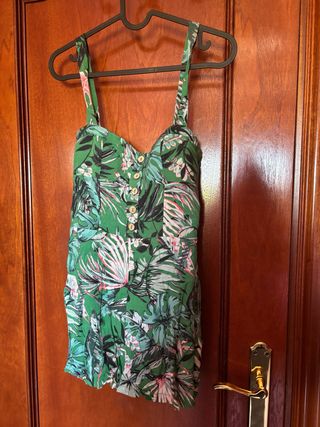 Vestido corto Pull&Bear estampado verde - M