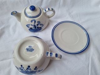 Tetera porcelana Holanda - Azul y blanco