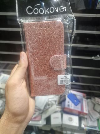 Funda Libro Galaxy A50 Purpurina Rosa