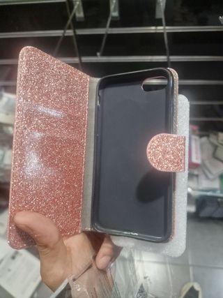 Funda Libro Galaxy A50 Purpurina Rosa