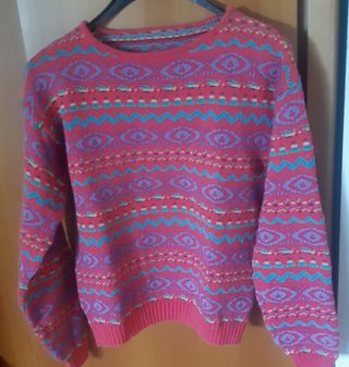 Maglia vintage a righe multicolor