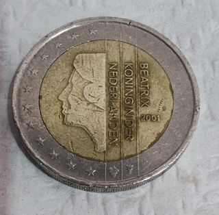 2€ Moneda 2001 Beatrix Países Bajos