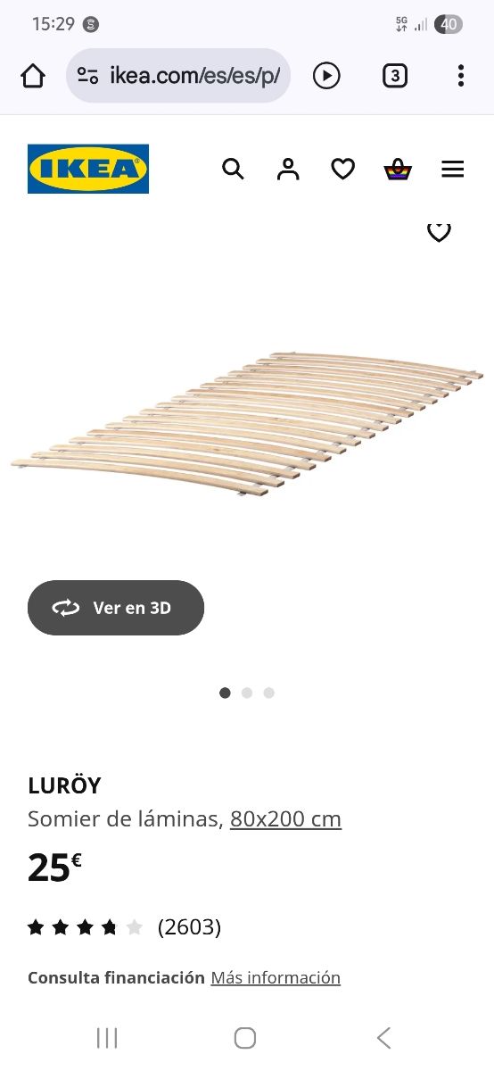 Cama infantil IKEA 80x200