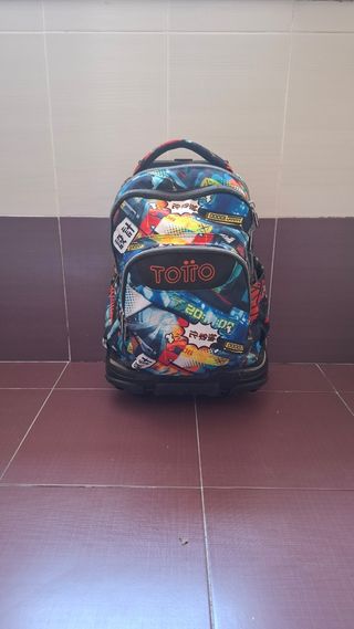 Mochila Totto con ruedas - Azul multicolor
