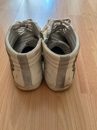 Golden Goose Slide altas verdes y blancas, talla 4