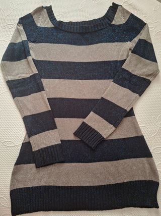 Jersey rayas azul gris