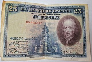 Billete 25 Pesetas España 1928