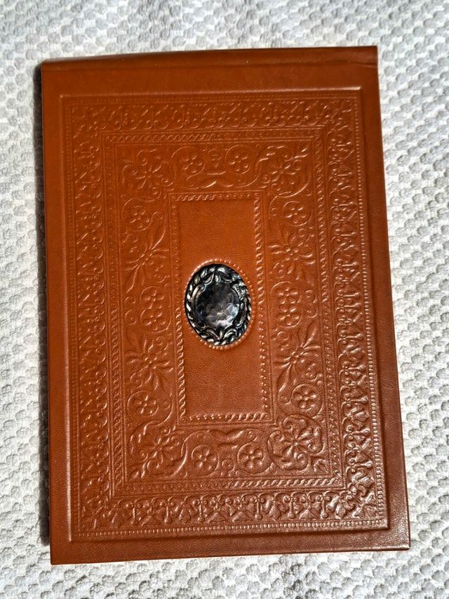 Porta block notes pelle argento