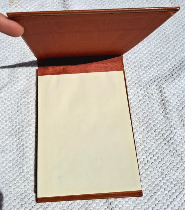 Porta block notes pelle argento