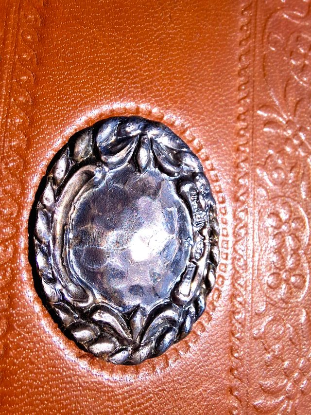 Porta block notes pelle argento