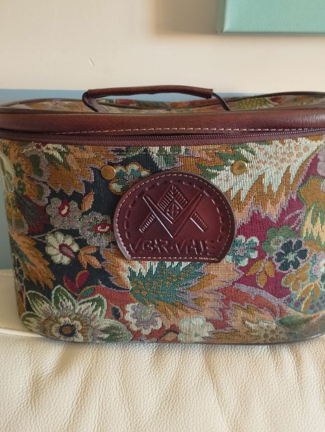 Maleta viaje vintage floral