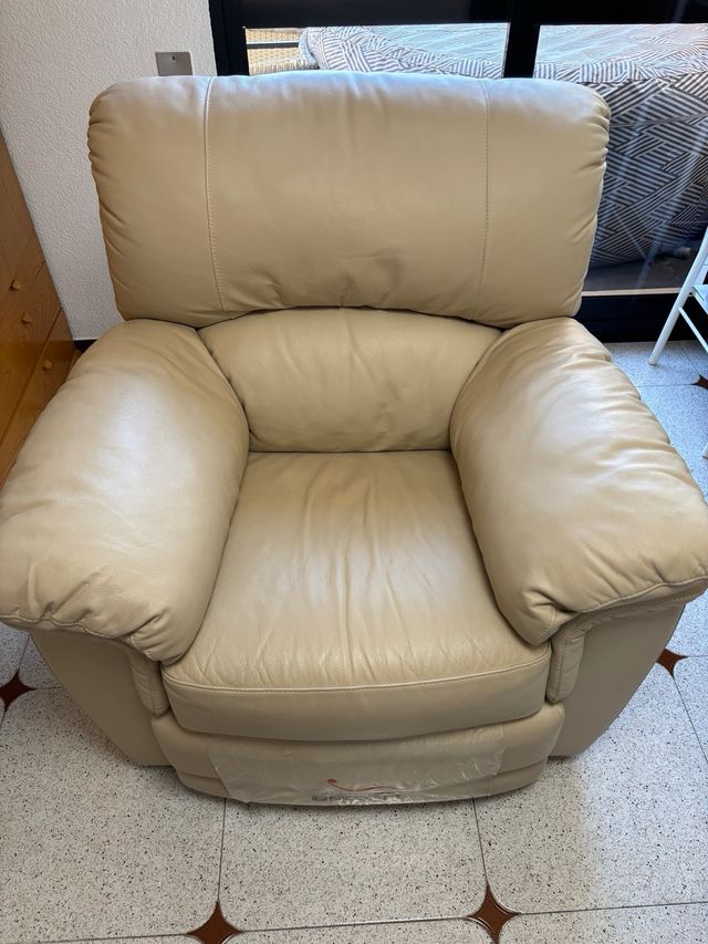 Sillón Relax Nicoletti Piel Beige