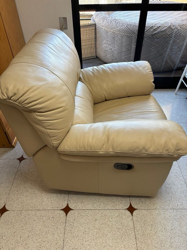 Sillón Relax Nicoletti Piel Beige