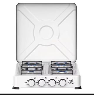 Cocina de gas de 4 quemadores con tapa