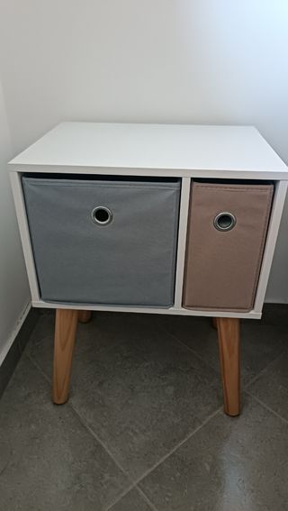Mesita noche 2 cajones | Blanca
