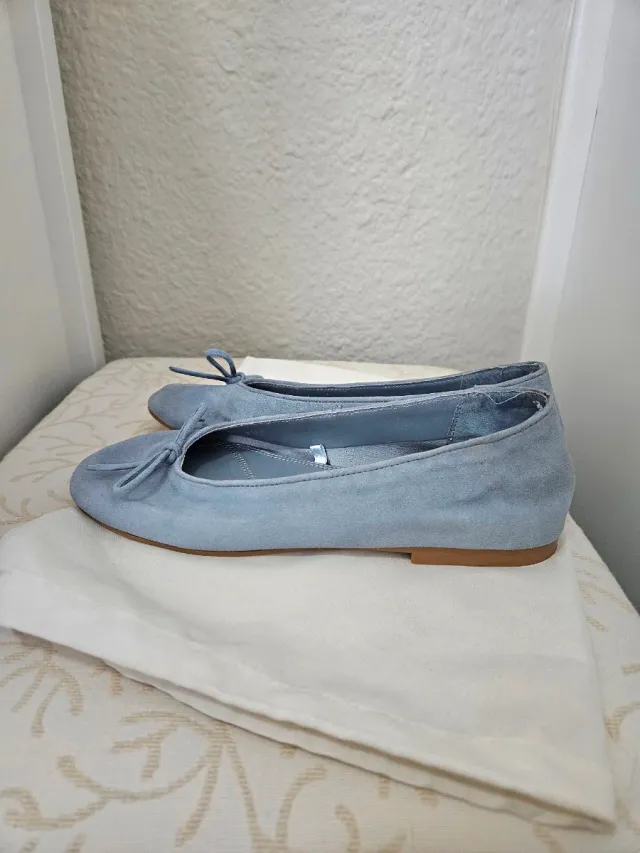 Bailarinas Zara celeste de ante - talla 35