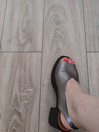 Zapatos tacón plata mujer 40