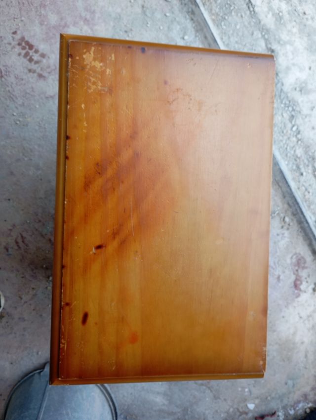 Mesita noche 2 cajones madera