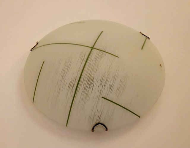 Plafón de cristal con rayas verdes