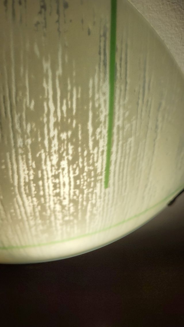 Plafón de cristal con rayas verdes