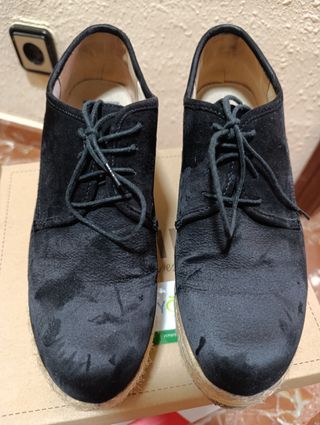 Botines negros esparto mujer 