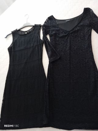 2 vestidos negros encaje eventos