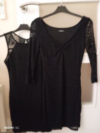2 vestidos negros encaje eventos
