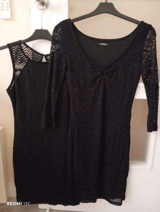 2 vestidos negros encaje eventos