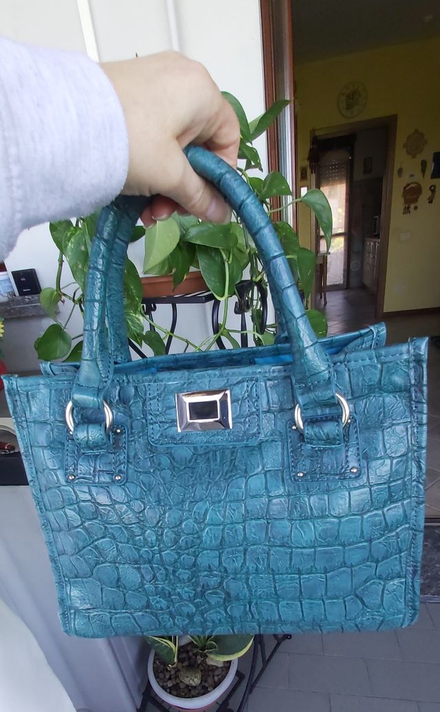 Borsa ecopelle turchese