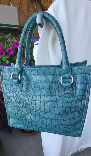 Borsa ecopelle turchese