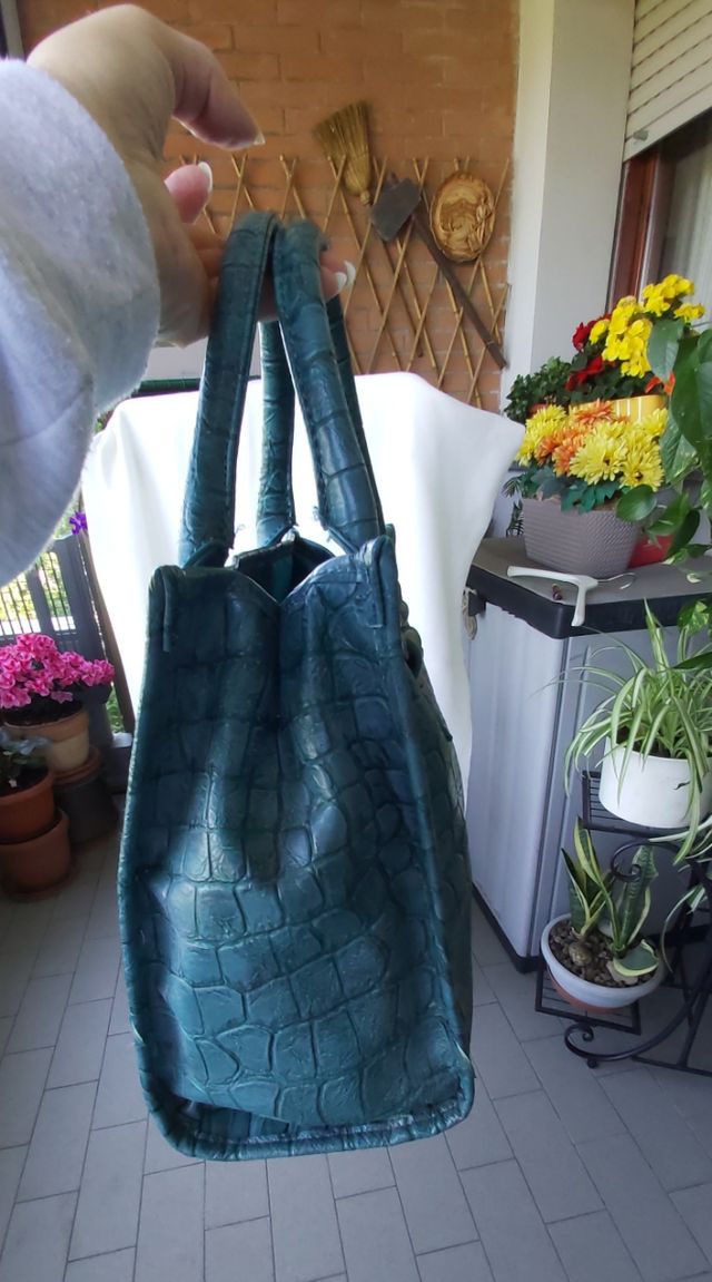 Borsa ecopelle turchese