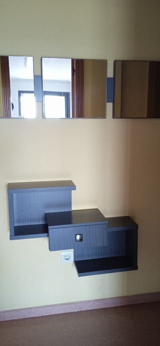 Recibidor Colgante con Espejo y Cajón