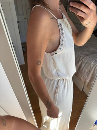 Vestido Zara blanco perlas - griego