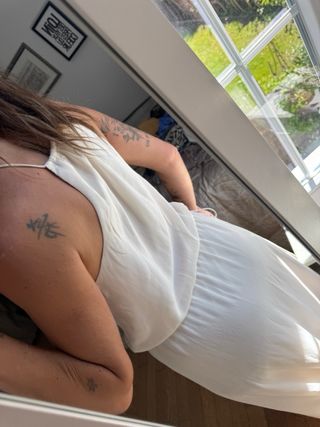 Vestido Zara blanco perlas - griego