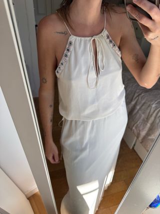 Vestido Zara blanco perlas - griego