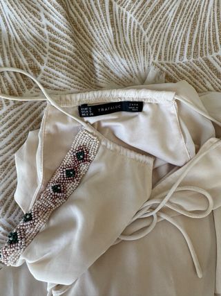 Vestido Zara blanco perlas - griego