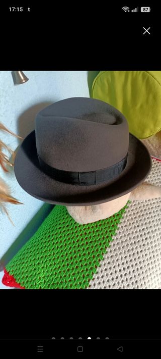 Sombrero gris fedora Sombrero Fernández & Rocha