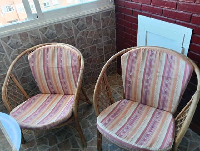 Sillas mimbre terraza - 2 ud.