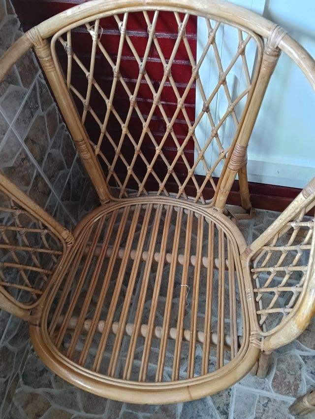 Sillas mimbre terraza - 2 ud.