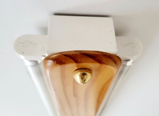 Lámpara techo madera-metal blanco