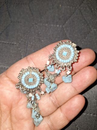 Pendientes hippies turquesa